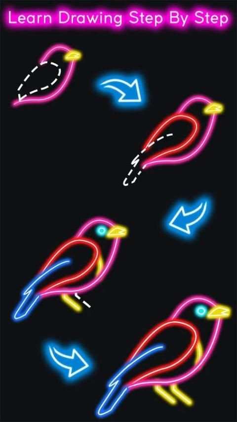 How to Draw Glow Bird स्क्रीनशॉट 11