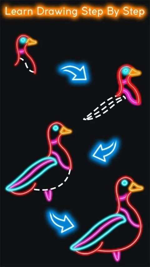 How to Draw Glow Bird स्क्रीनशॉट 3