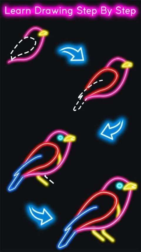 How to Draw Glow Bird स्क्रीनशॉट 1