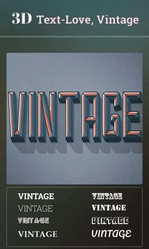3D Text - Love, Vintage 3 تصوير الشاشة