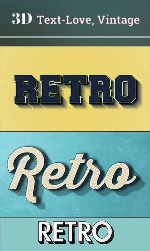 3D Text - Love, Vintage 4 تصوير الشاشة