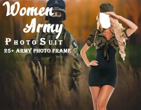 Woman Army Photo Suit screenshot 3
