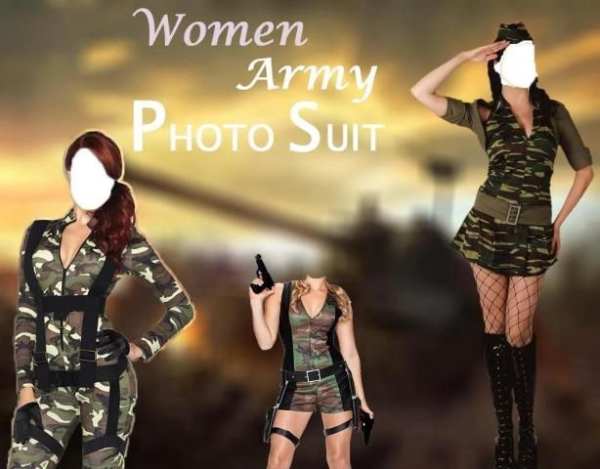 Woman Army Photo Suit screenshot 4