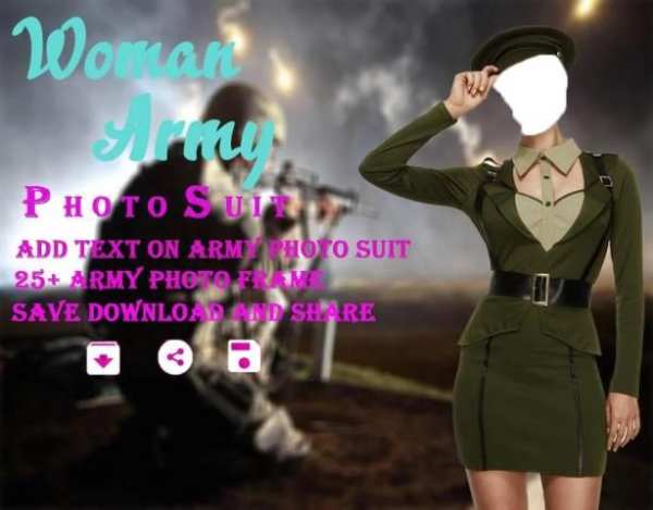 Woman Army Photo Suit screenshot 1