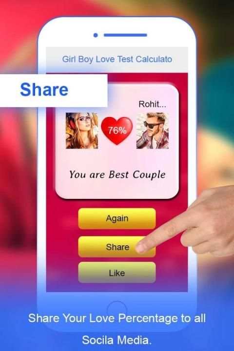 Girl Boy Love Test Calculator 1 تصوير الشاشة