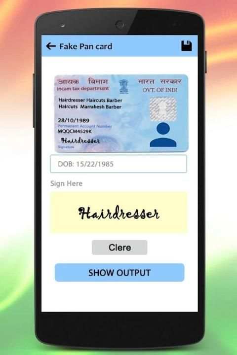 Fake Pan Card Maker : Fake ID Card Generator स्क्रीनशॉट 4