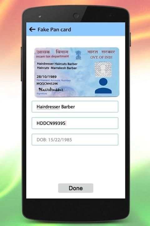 Fake Pan Card Maker : Fake ID Card Generator स्क्रीनशॉट 5