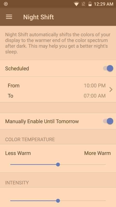 Pergeseran malam - filter lampu biru & mode malam screenshot 4