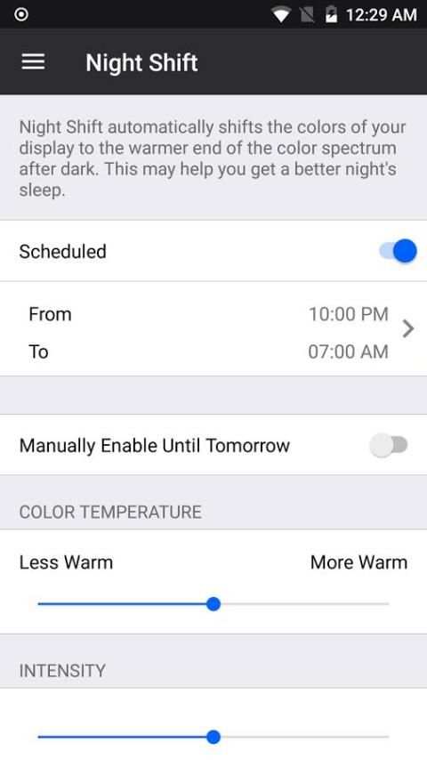 Pergeseran malam - filter lampu biru & mode malam screenshot 5