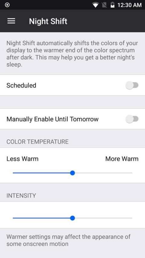 Pergeseran malam - filter lampu biru & mode malam screenshot 2