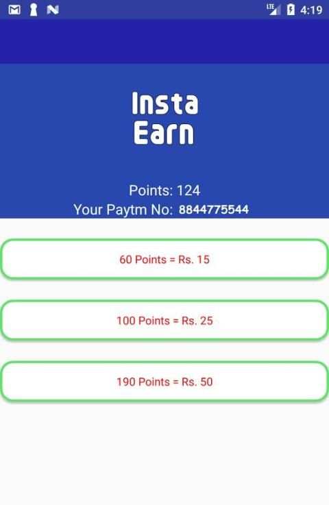 Insta Earn - Paytm Cash, Free SMS Send Any Number 3 تصوير الشاشة