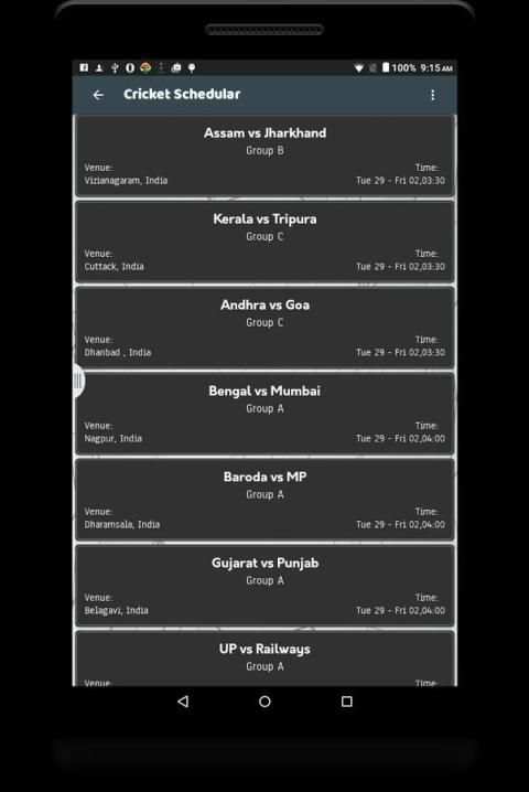 Live cricket schedule 2017 screenshot 2