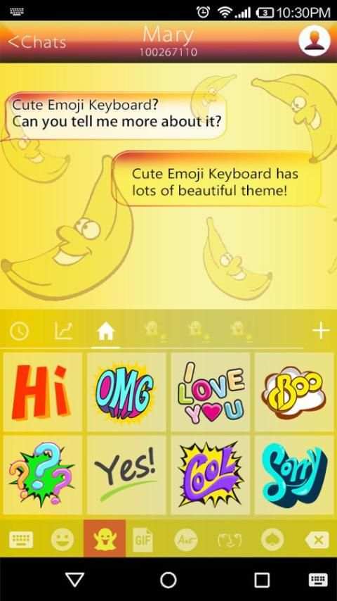Banana Emoji Keyboard Theme Wallpaper screenshot 3