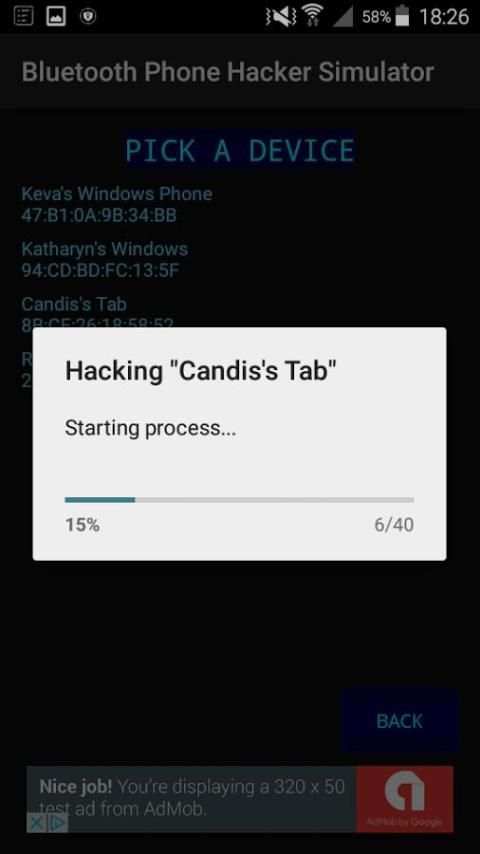 Bluetooth Phone Hacker Sim скриншот 2