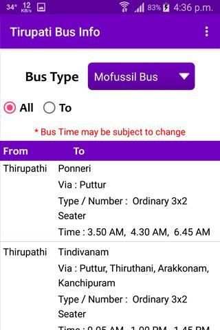 Tirupati Bus Info screenshot 2