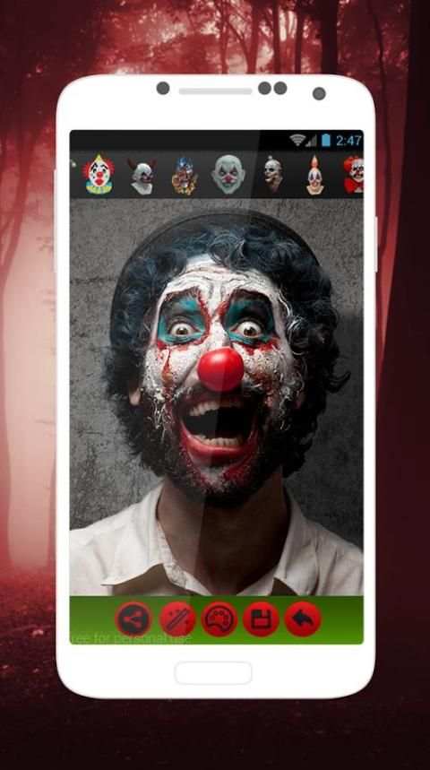 Scary Clown Mask Editor - Joker Face Maker Pro 3 تصوير الشاشة