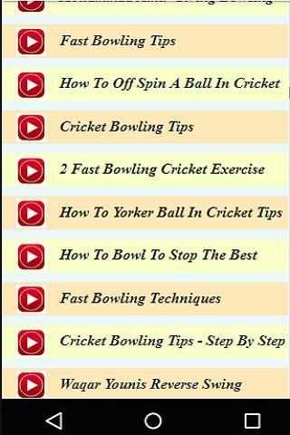 Cricket Bowling Tips Live Videos screenshot 1