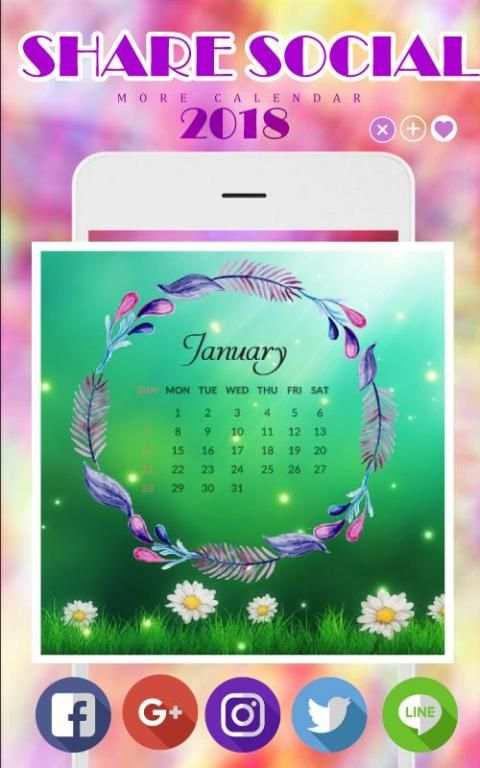Printable Calendar 2018 скриншот 3