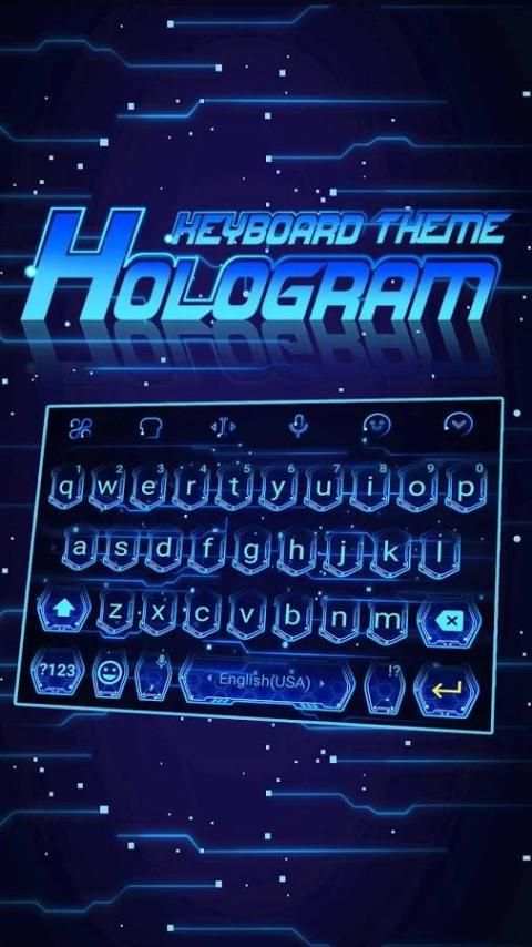 3D Hologram Neon Emoji Keyboard Theme screenshot 4
