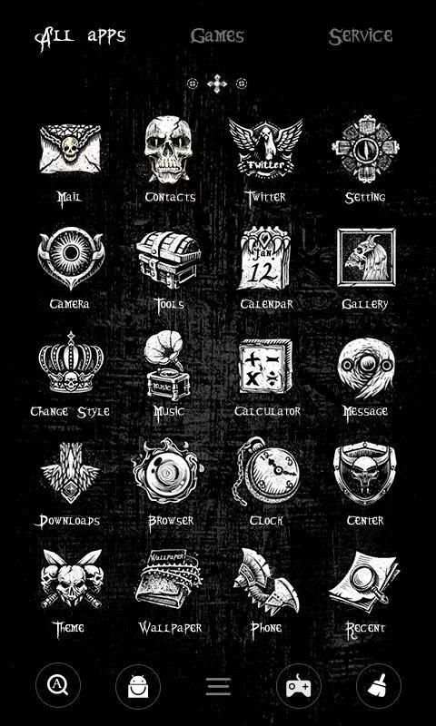 Black Night GO Launcher Theme screenshot 2