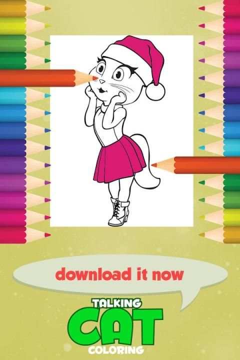 Talking Cat Coloring Game скриншот 2