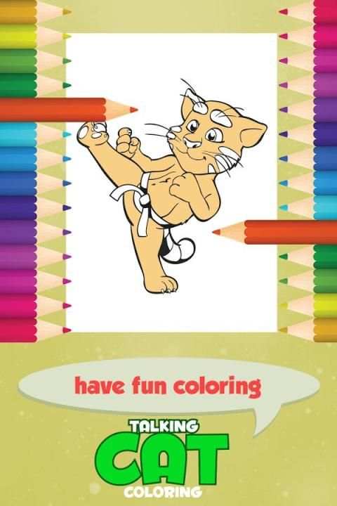 Talking Cat Coloring Game скриншот 3
