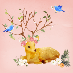 Dear Flower deer Atom Theme आइकन