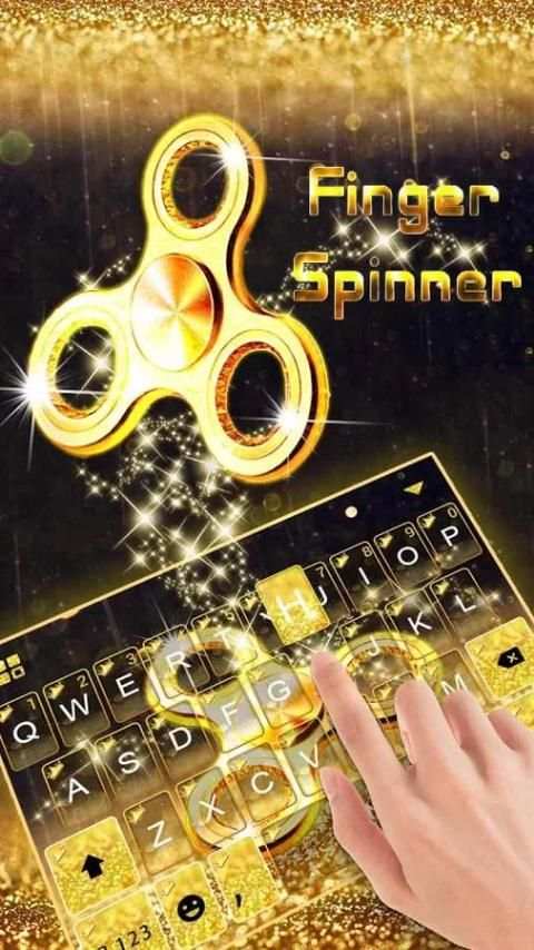 Gold Finger Spinner Keyboard Theme screenshot 2