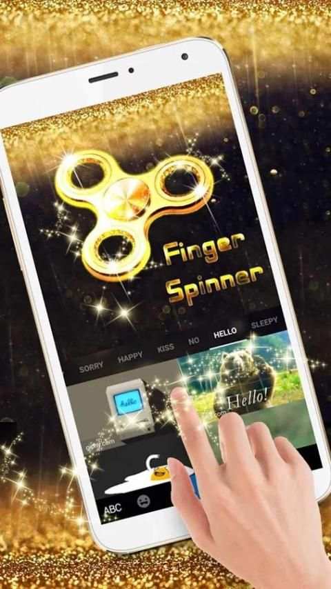 Gold Finger Spinner Keyboard Theme screenshot 3