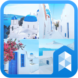 ikon Travel to santorini Launcher theme