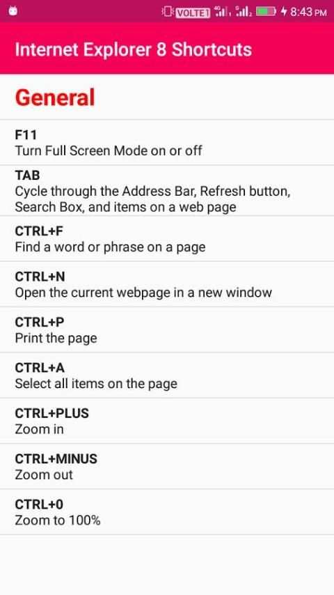 Computer Shortcut Keys screenshot 1