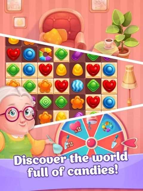 Candy Rush - Sweets House / match-3 game free screenshot 2