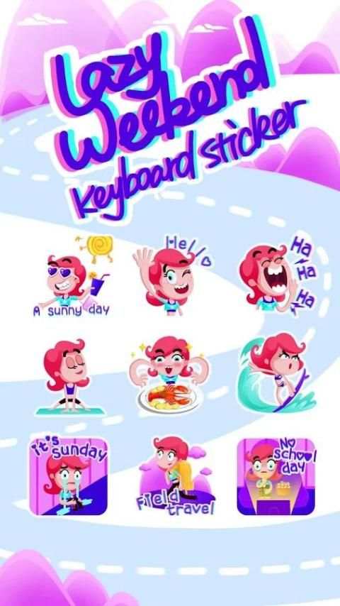 Lazy Weekend Keyboard Sticker скриншот 2