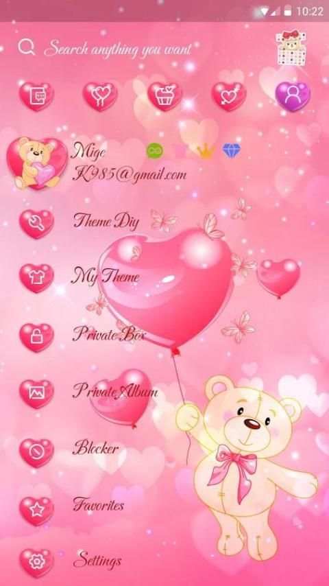GO SMS ROMANTIC BEAR THEME скриншот 1