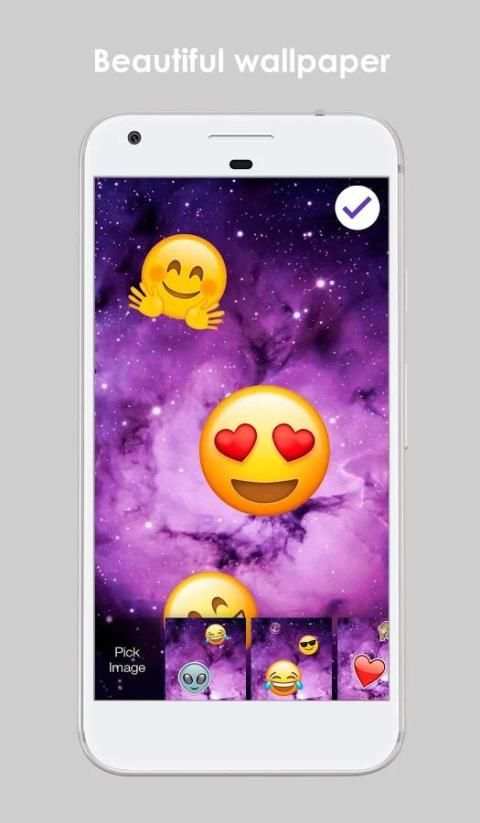 Starry Emoji Space Sticker Art Free HD Lock Screen screenshot 4