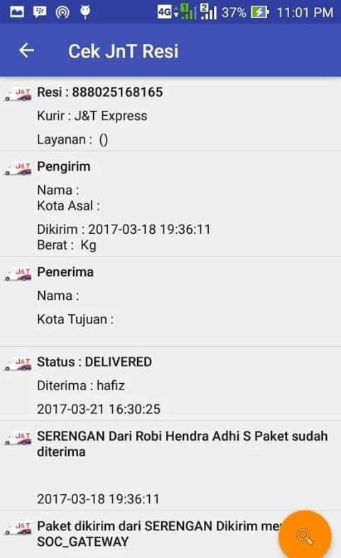 Cek J&t ( Jnt ) Resi Barcode screenshot 7