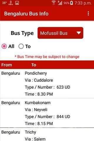 Bangalore Bus Info screenshot 6