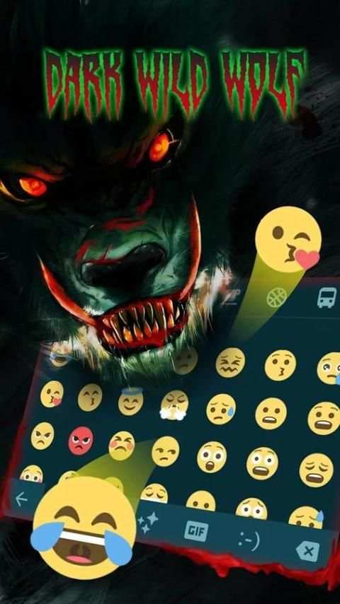 Dark Wolf Keyboard Theme for Android screenshot 1