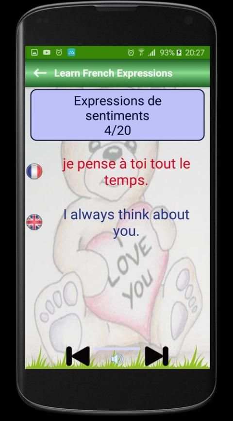 Learn French English Expressions скриншот 1