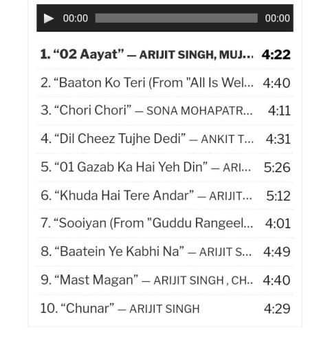 Arijit Singh Song Collection screenshot 2
