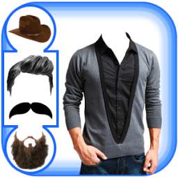 Men T Shirt Hairstyle Mustache Beard Photo Maker