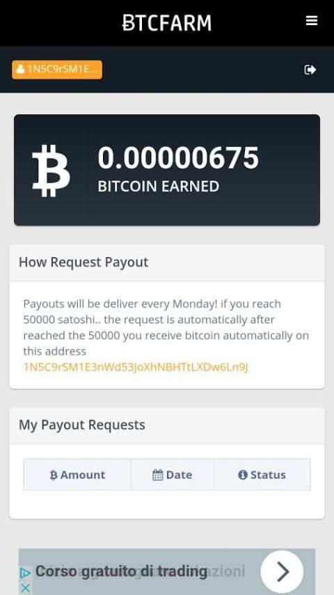 BTC FARM – اربح عملة بيتكوين مجانا يوميا 1 تصوير الشاشة
