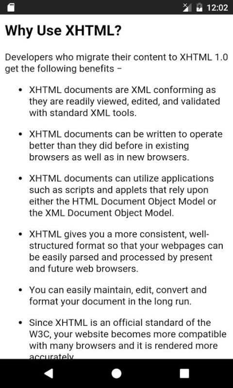 Learn XHTML Guide Complete screenshot 3