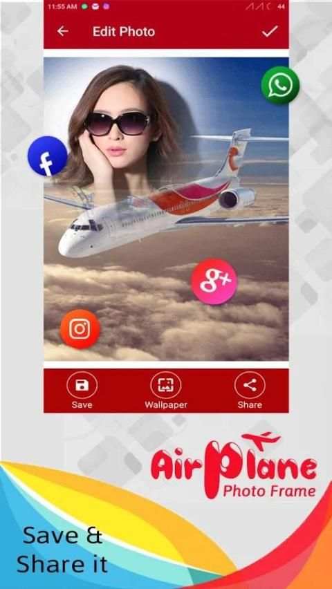 Airplane Photo Frame 1 تصوير الشاشة