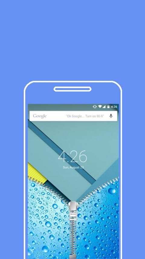 Blue RainDrops Zip Lock Screen Ziplock theme free 2 تصوير الشاشة