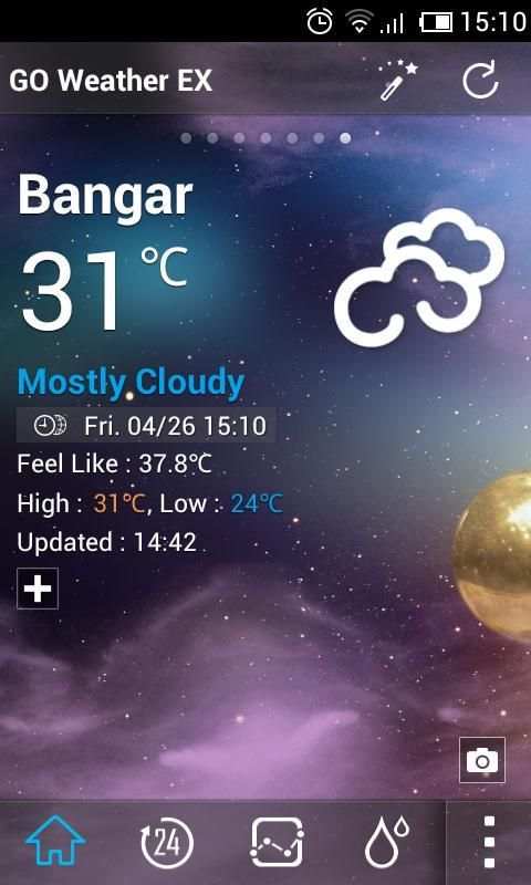 Glittering Star Weather Widget скриншот 1