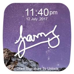 Signature lock screen : gesture effect