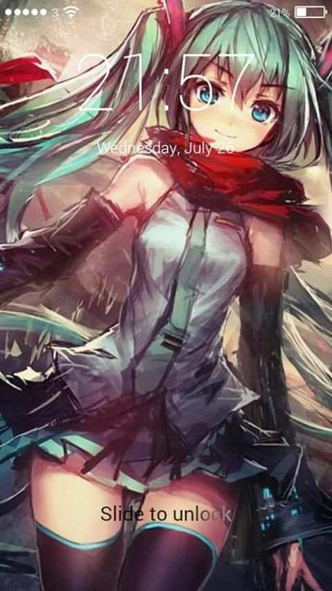 Miku Anime Vocal Lock Screen скриншот 2