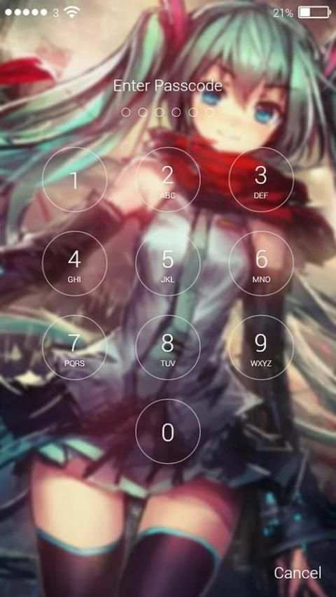 Miku Anime Vocal Lock Screen скриншот 1