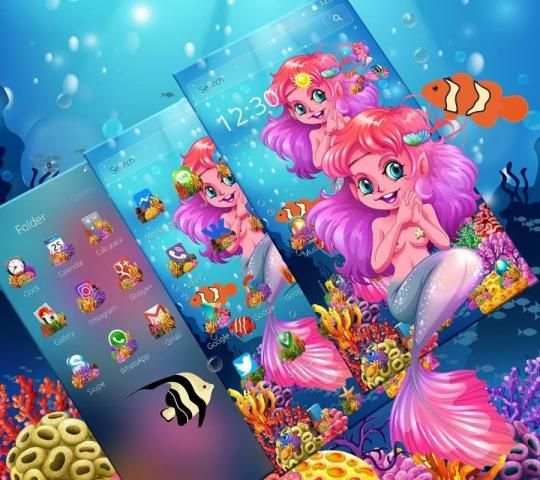 Cute Mermaid Ocean Princess Theme screenshot 4